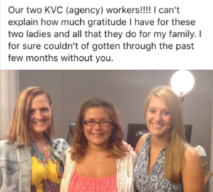 Angelica's Facebook Photo of KVC's Foster Care Specialists