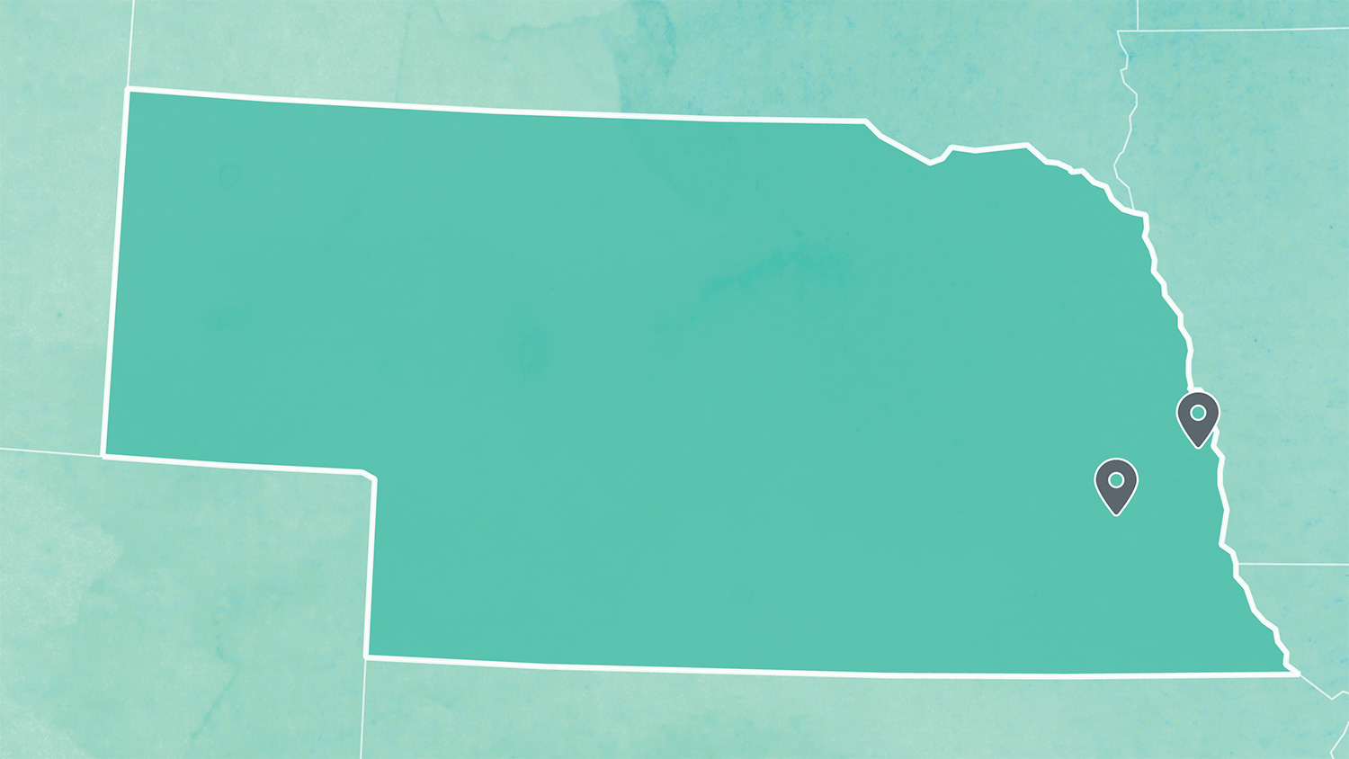 Static map of all KVC Nebraska locations with location markers